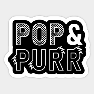 Pop & Purr Logo (White) Sticker